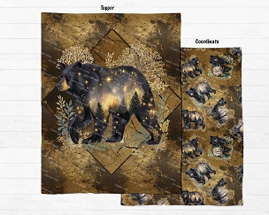 Bearly Autumn black bear Blanket Panel